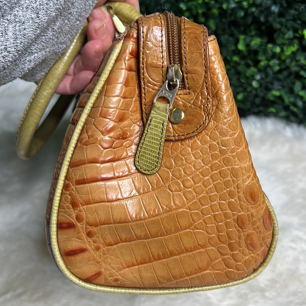Brahmin small satchel in tan/cream handbag pure - Picture 10 of 14